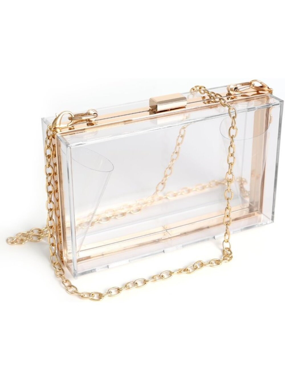 Clear Acrylic Crossbody Clutch Purse for Women - Stadium Approved Evening Bag